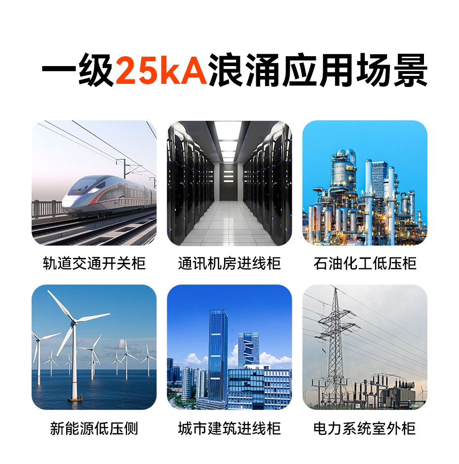 一級(jí)25kA浪涌保護(hù)器應(yīng)用場景-石油 石化 軌道交通 數(shù)據(jù)機(jī)房